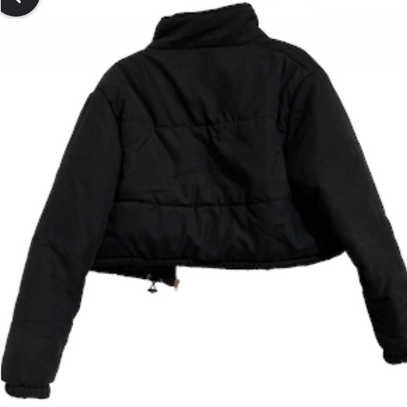 Black Peach Skin Cropped Bubble Puffer Jacket by Pretty Little Thing. Size 6 - Picture 2 of 11